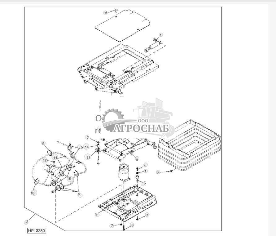 Комплект изнашиваемых деталей пневматической подвески сиденья оператора 